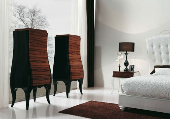 Beautiful Bed White And Wooden Cabinets