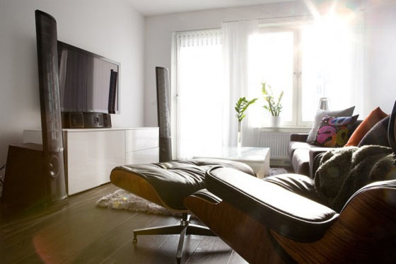 Living Room with White Walls