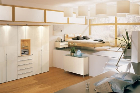 bedroom with wood floors