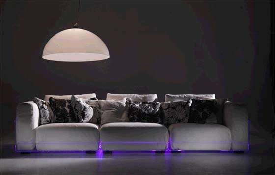Beautiful White Sofa Design with Lamps Design by Colico