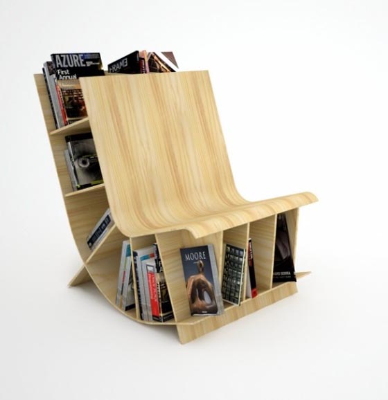 Practical Furniture Design Bookseat by Fishbol
