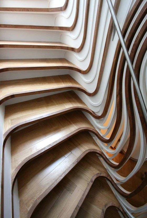 Unique Form of Decoration Staircase by Atmos studio for a Residential Project